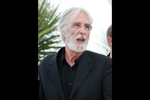 (L-R) Director Michael Haneke and actor Ulrich Tukur at the photo call of "The White Band" at the 62nd Cannes Film Festival in Cannes